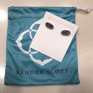 Kendra Scott Ellie platinum Drusy studs - new!